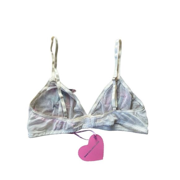 NWT Dolls Kill 3D Butterfly Bra size M Cream Colorful Mesh Sugar Thrillz - Picture 4 of 7